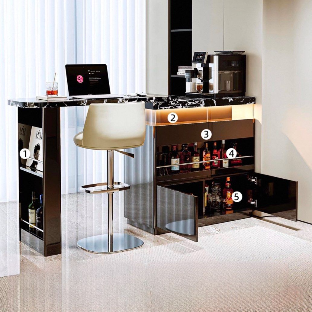 JANGGA Modern Sintered Stone Bar Table - Radical Homes Singapore