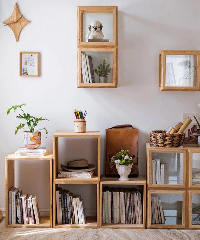 DANBY Solid Wood and Glass Display Cabinet - Radical Homes Singapore