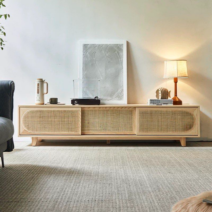FACIRE Rustic Rattan TV Console - Radical Homes Singapore