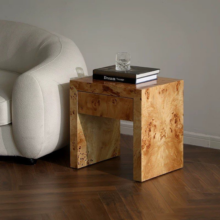 BRAYNE Wabi Sabi Solid Wood Bedside Table - Radical Homes Singapore