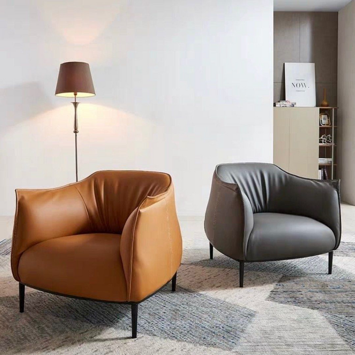 VICTOR Modern Leather Armchair - Radical Homes Singapore