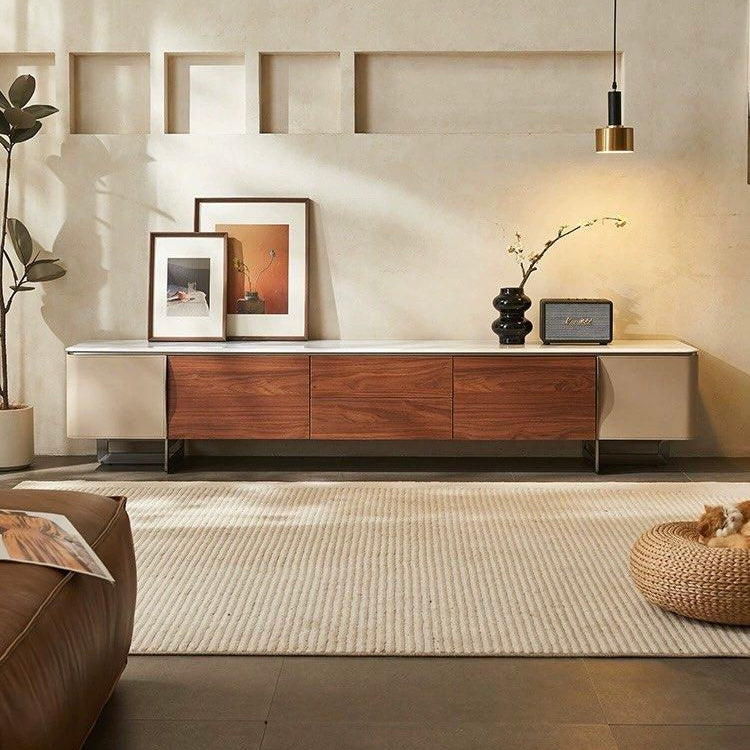 VACLA Modern Saddle Leather TV Console - Radical Homes Singapore