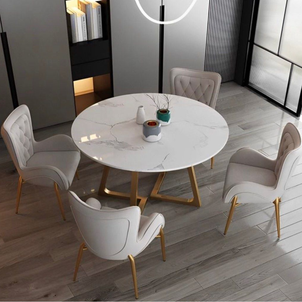 ROTONDA Modern Round Marble Dining Table - Cassa Haus Singapore