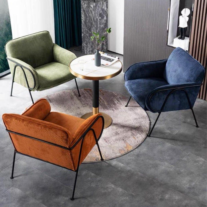 KAYLA Modern Velvet Lounge Chair - Radical Homes Singapore
