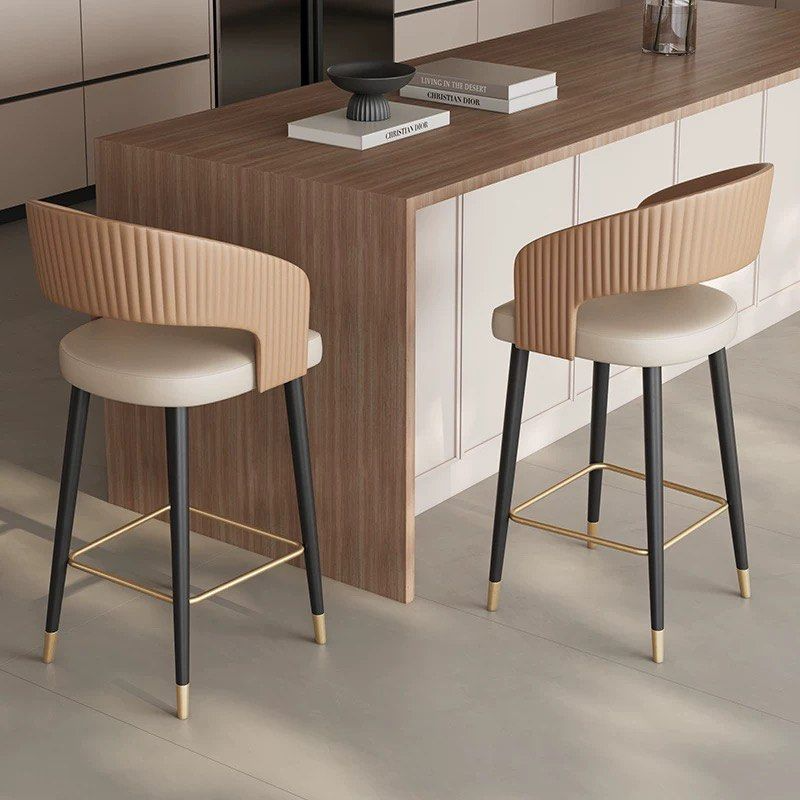 DAXTON Modern Leather Bar Stool - Cassa Haus Singapore