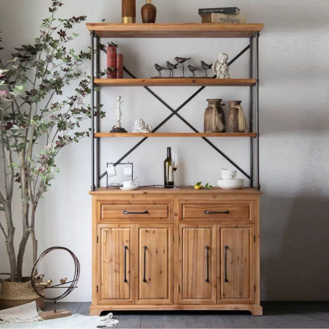 HARLING Rustic Solid Wood Tall Cabinet - Radical Homes Singapore