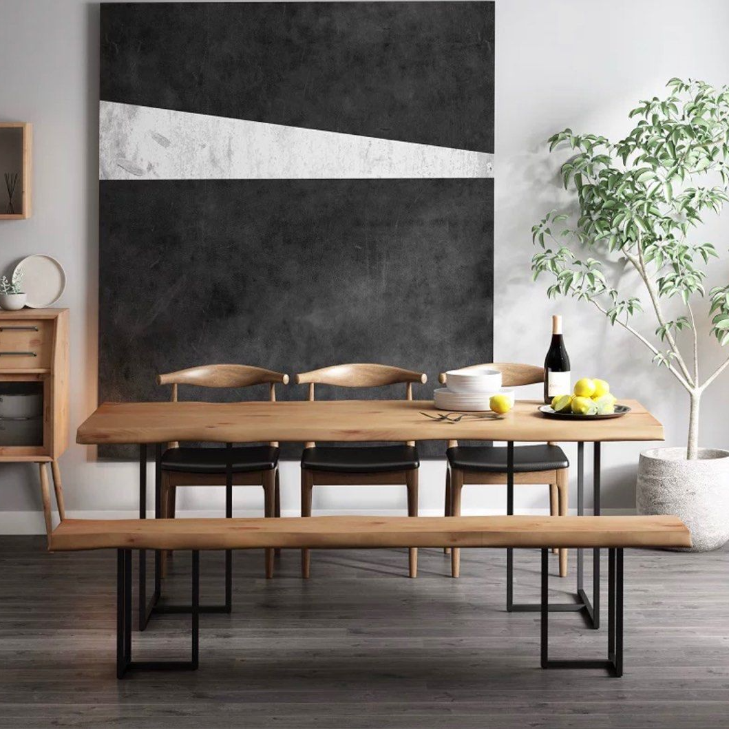 HOLMES Industrial Solid Wood Dining Table - Radical Homes Singapore