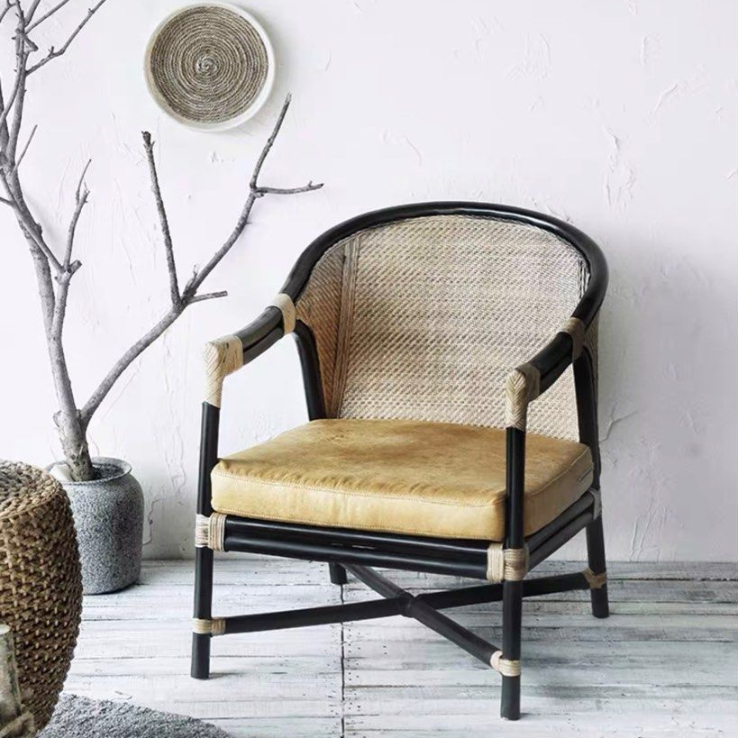 ROSEHAVEN Vintage Rattan Lounge Chair - Cassa Haus Singapore