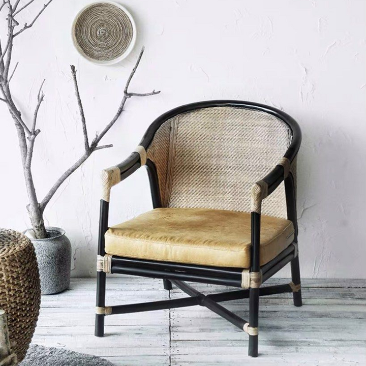 ROSEHAVEN Vintage Rattan Lounge Chair - Cassa Haus Singapore