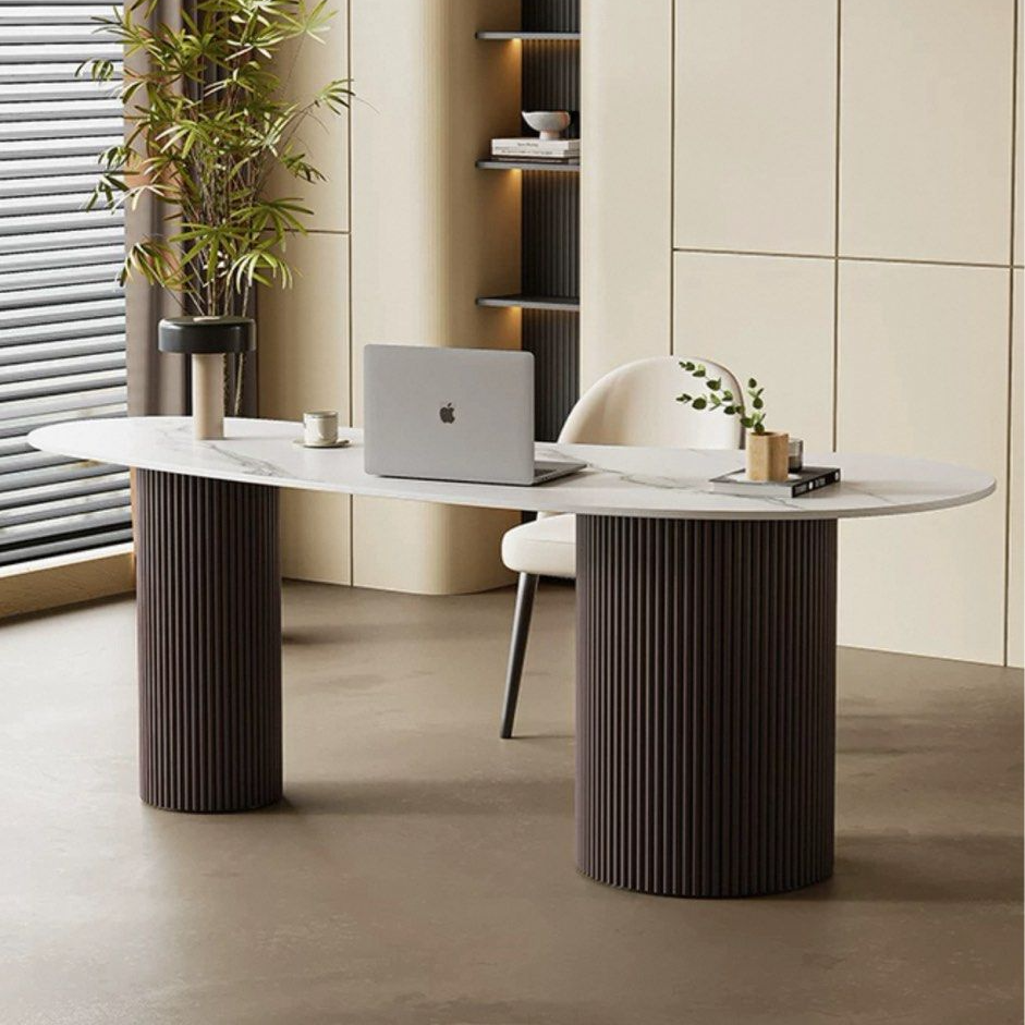 HEEM Modern Sintered Stone Study Table - Radical Homes Singapore