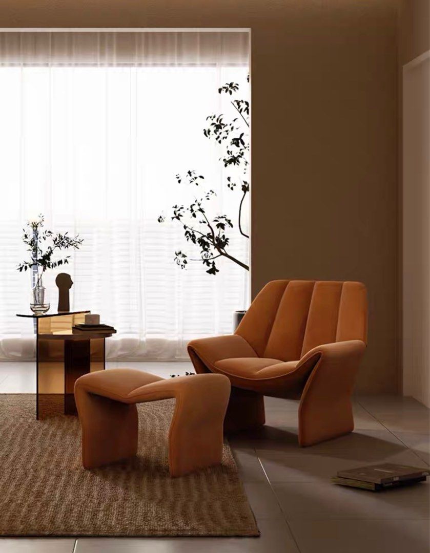 STANLEY Modern Lounge Chair & Footstool - Radical Homes Singapore