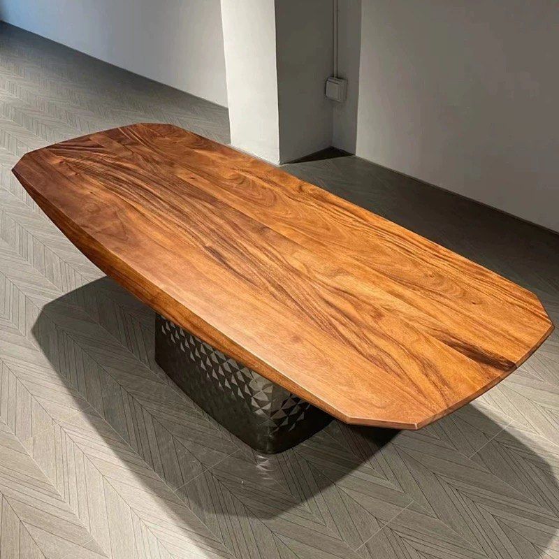 POIRER Modern Black Walnut Wood Dining Table - Radical Homes Singapore