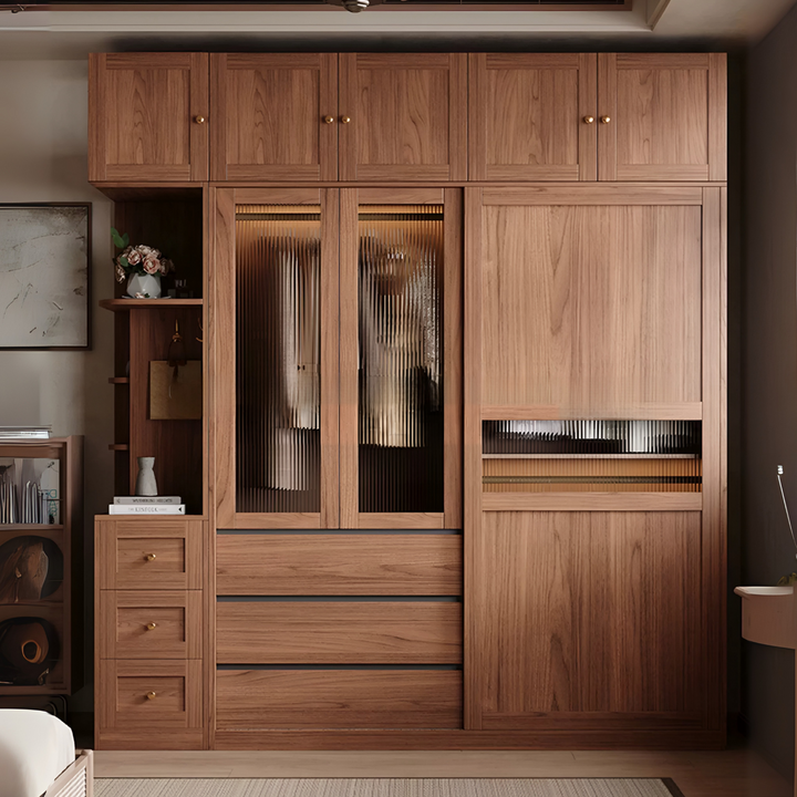 FLORENZO Rustic Solid Wood Wardrobe