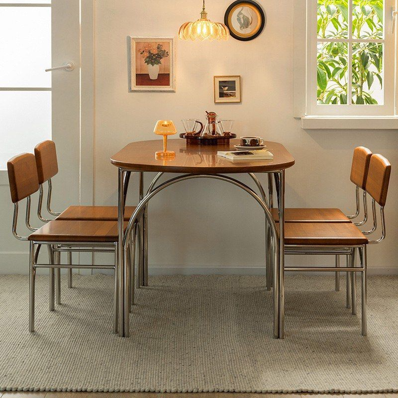 CLARK Oval Pine Wood Dining Table - Radical Homes Singapore