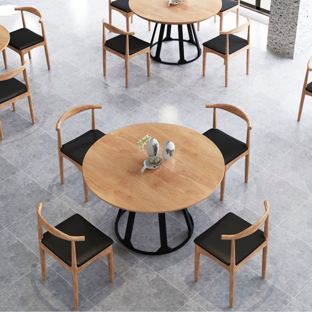 BILLY Rustic Solid Wood Round Dining Table - Radical Homes Singapore