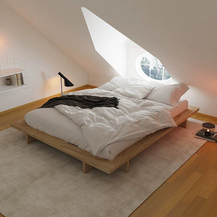 HAULE Japandi Solid Wood Platform Bedframe - Radical Homes Singapore