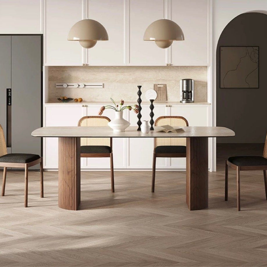 LORO Modern Travertine Dining Table - Radical Homes Singapore