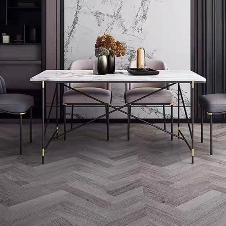 HOLYFIELD Industrial Marble Dining Table - Radical Homes Singapore