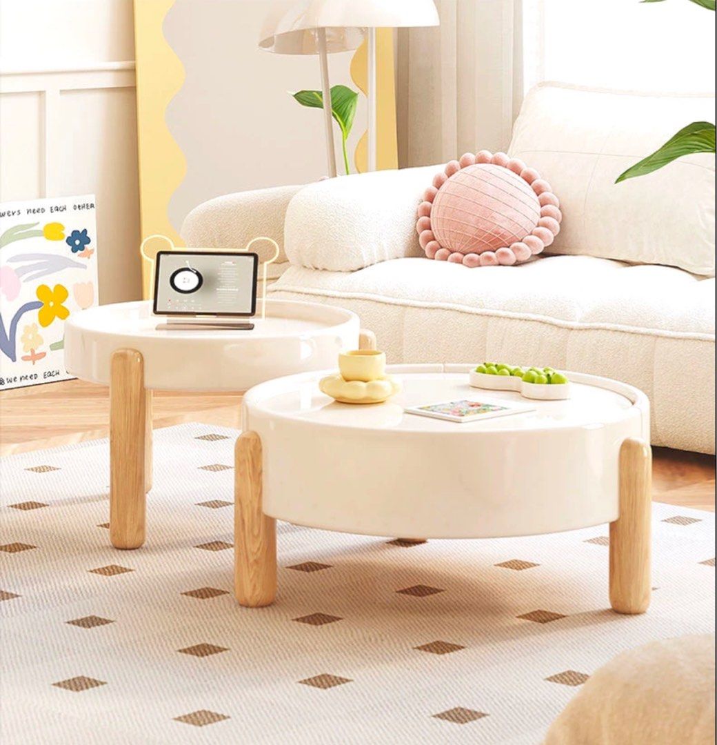 ETHAN Japandi Solid Wood Round Coffee Table - Cassa Haus Singapore