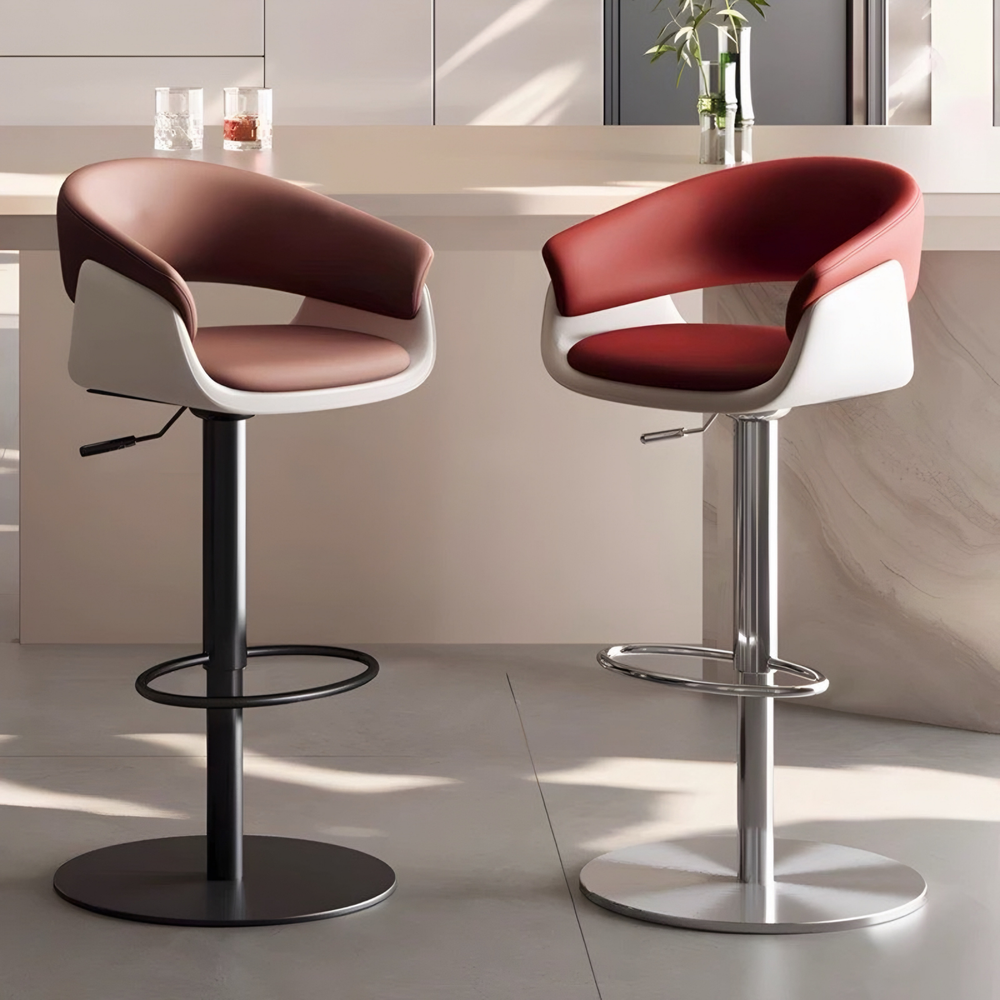 TAMSA Modern Leather Bar Stool - Radical Homes Singapore