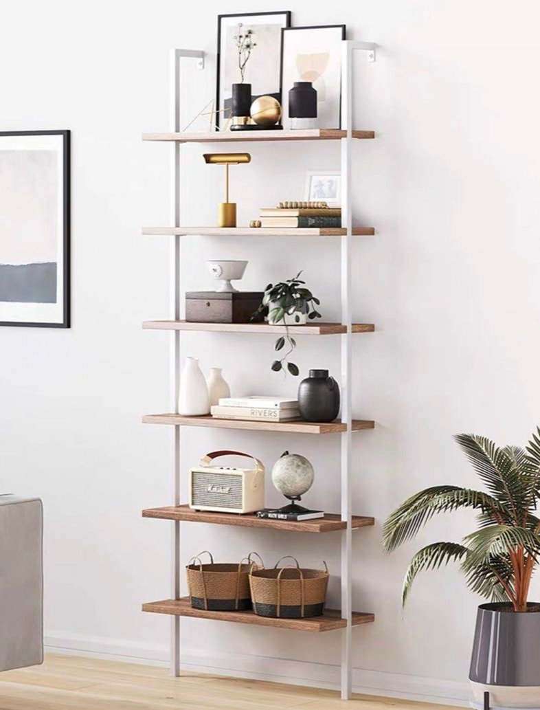 ELIZABETE Industrial Solid Wood Display Wall Shelf - Radical Homes Singapore