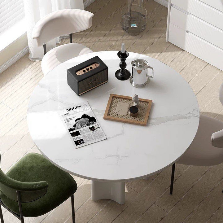 MYSA Modern Sintered Stone Round Dining Table - Radical Homes Singapore