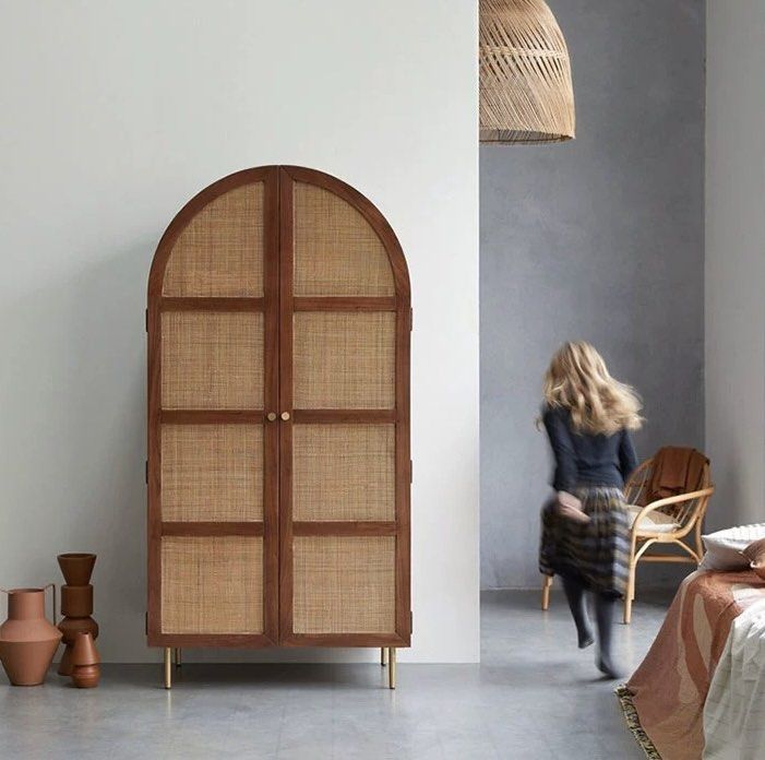 PETRONIUS Rustic Rattan Wardrobe - Radical Homes Singapore