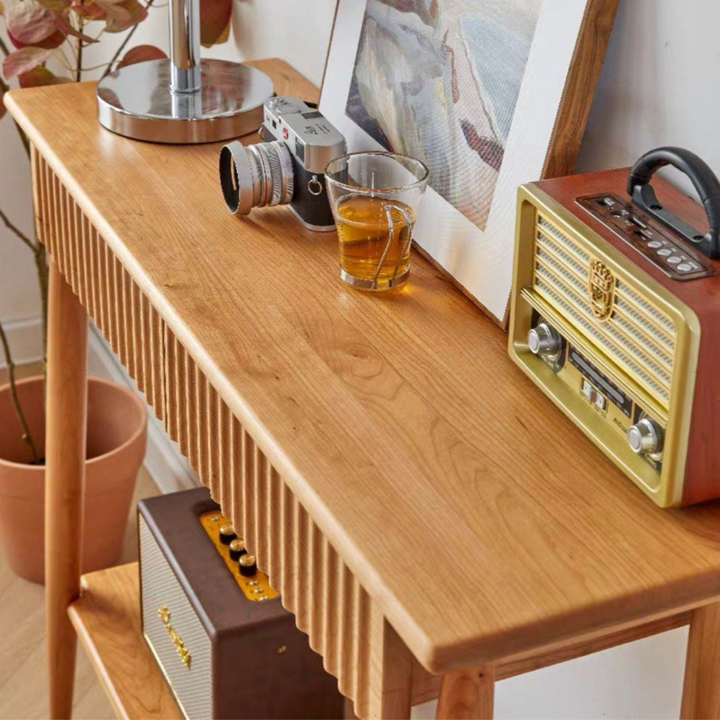 FAY Japandi Solid Wood Console Table - Radical Homes Singapore