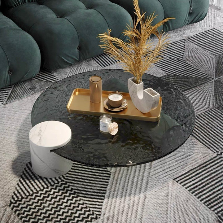 TATUM Modern Glass Coffee Table - Radical Homes Singapore