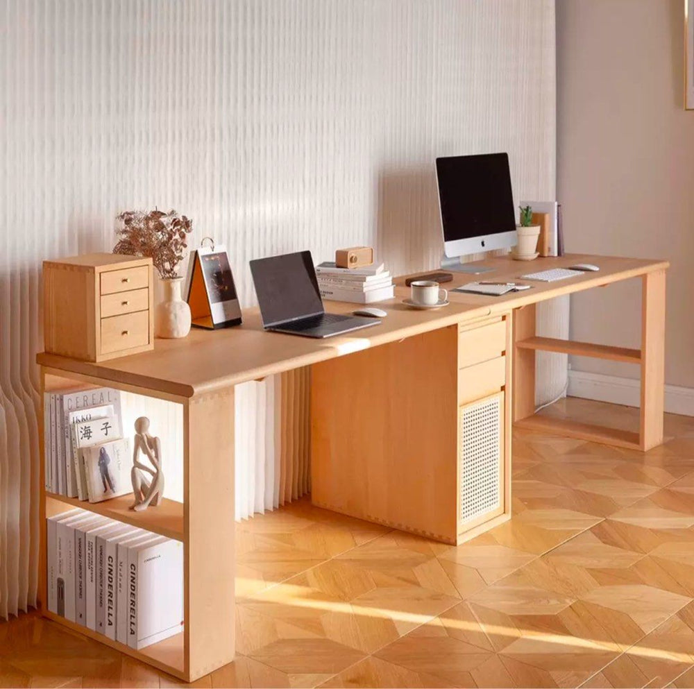 CICCI Scandinavian Solid Wood Study Table - Radical Homes Singapore