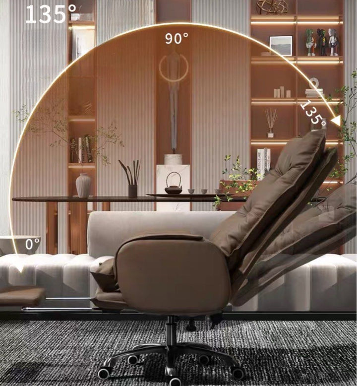 BIRGIT Modern Ergonomic Leather Office Chair - Radical Homes Singapore