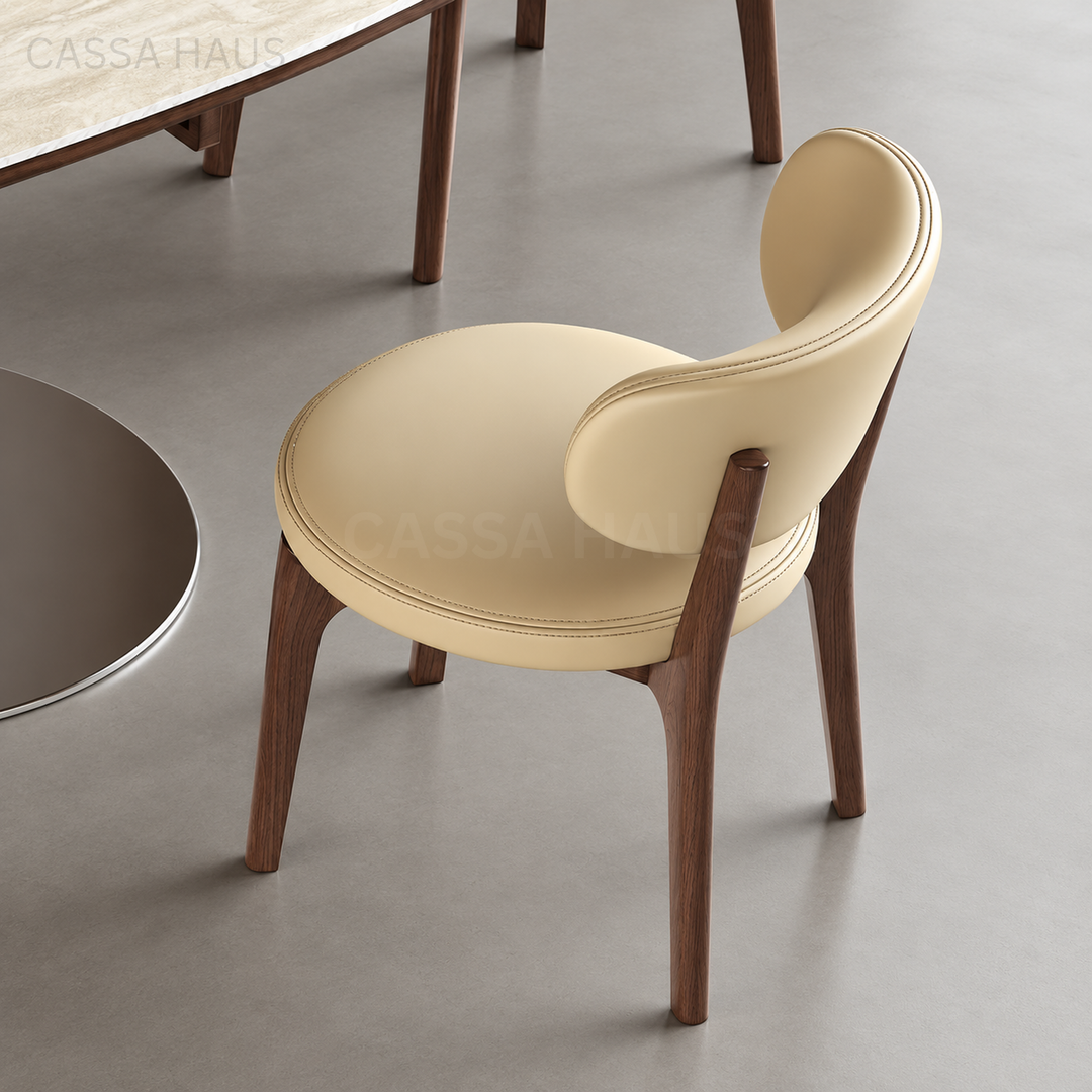 DOBERS Modern Travertine Extendable Round Dining Table - Cassa Haus Singapore
