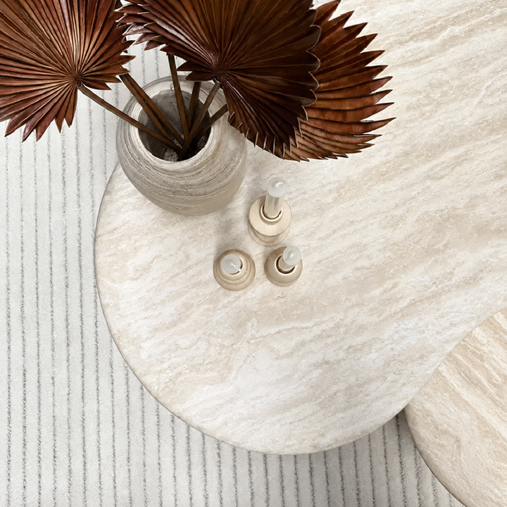 KODDA Modern Travertine Coffee Table