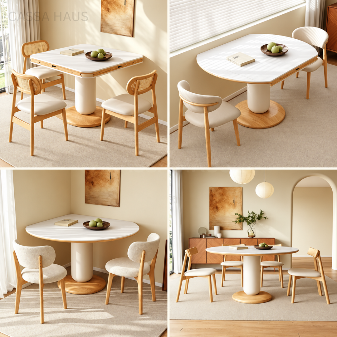 MILA Modern Sintered Stone Extendable Dining Table - Cassa Haus Singapore