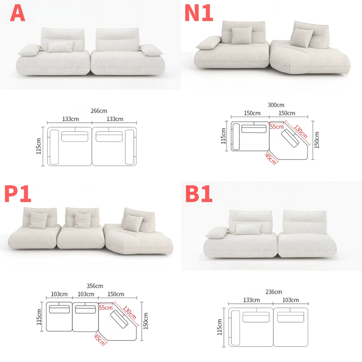 BOKI Modern Electric Boucle Sofa