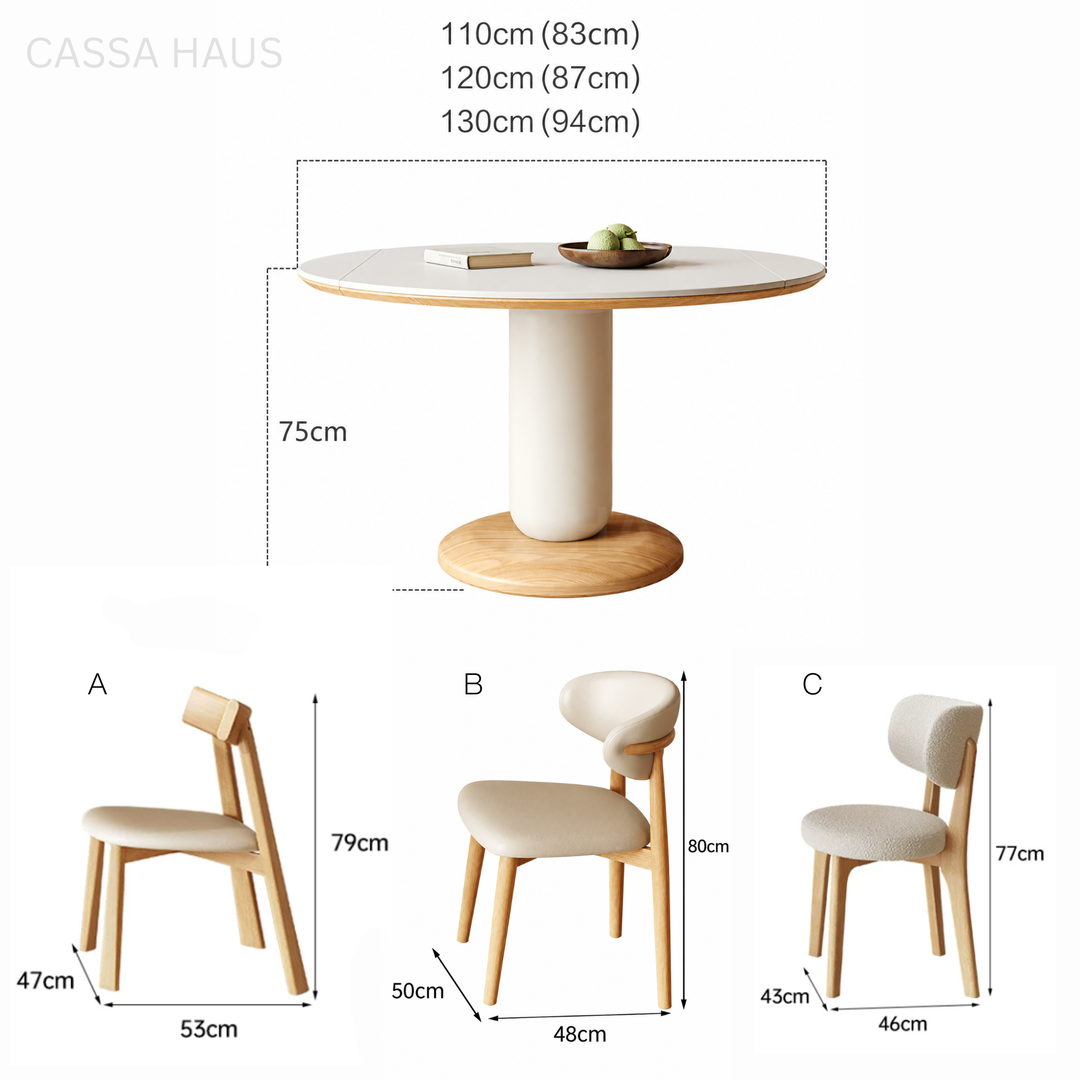 MILA Modern Sintered Stone Extendable Dining Table - Cassa Haus Singapore