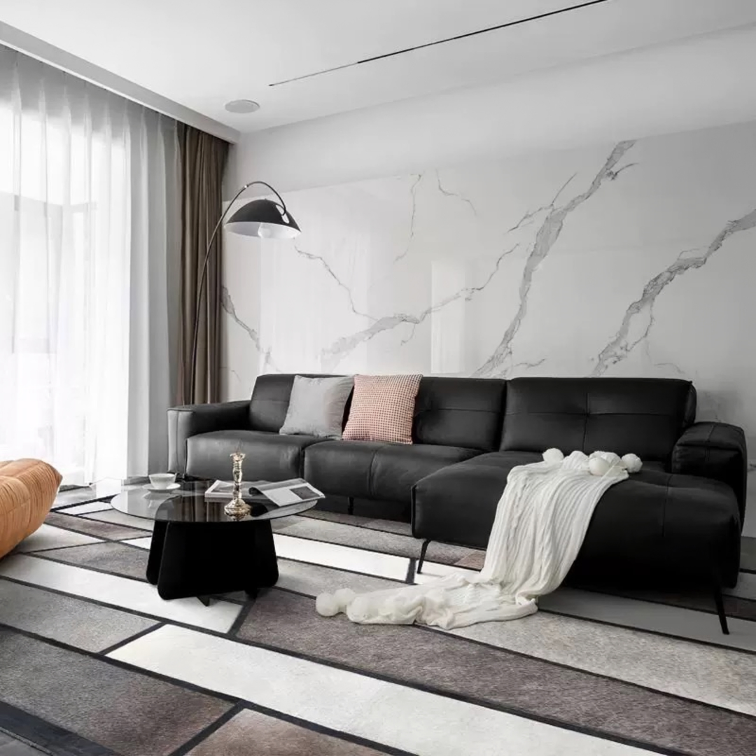 PATCH Modern Cowhide Leather Rug - Cassa Haus Singapore