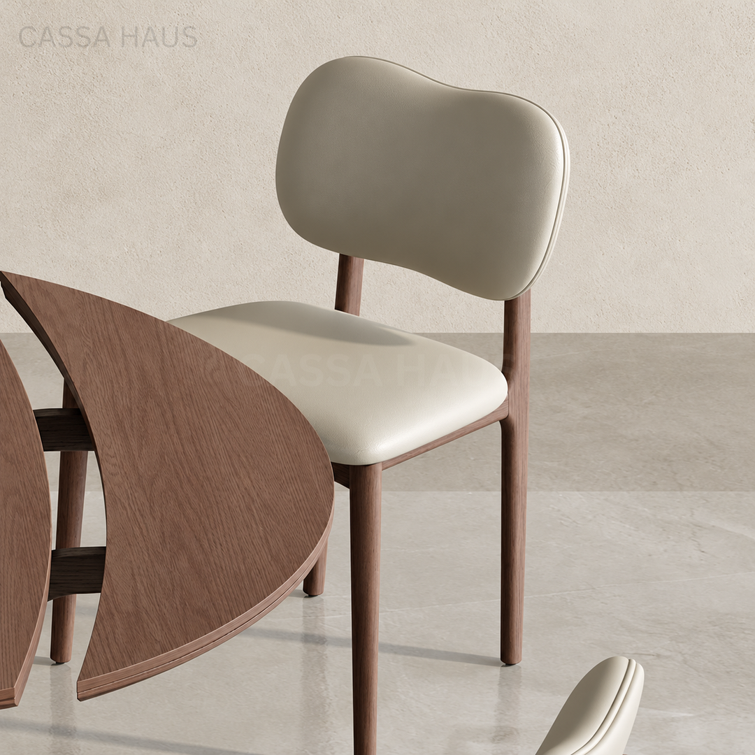 DAREY Modern Solid Wood Extendable Round Dining Table - Cassa Haus Singapore