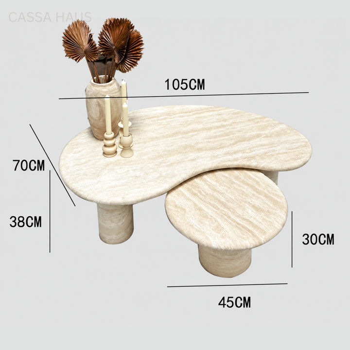KODDA Modern Travertine Coffee Table