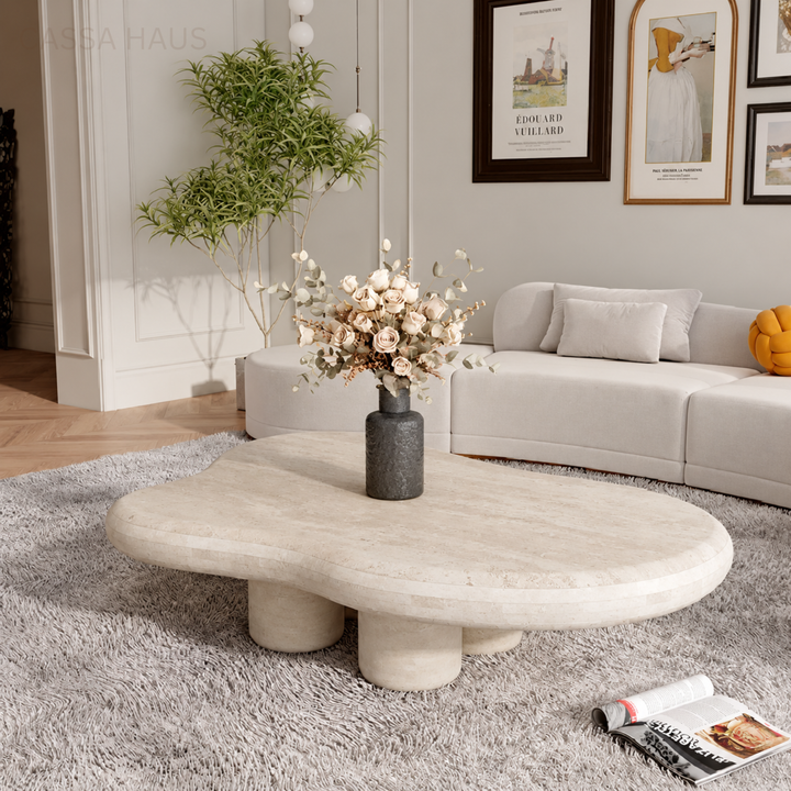 JADDIN Modern Travertine Coffee Table