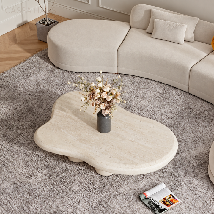 JADDIN Modern Travertine Coffee Table