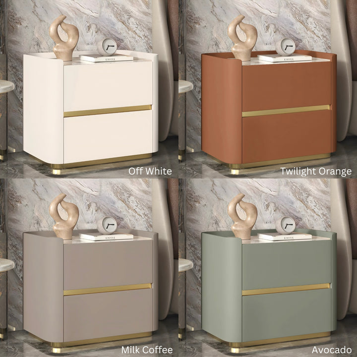 DORIAN Modern Leather Bedside Table - Cassa Haus Singapore