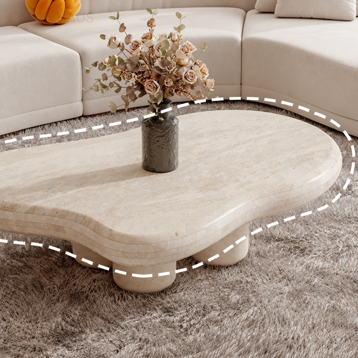 JADDIN Modern Travertine Coffee Table