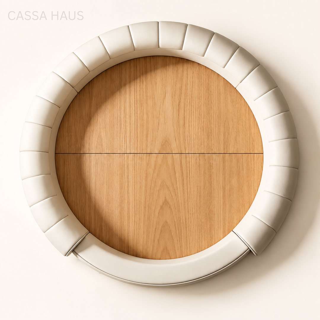 KESSIN Modern Fabric Round Bedframe - Cassa Haus Singapore
