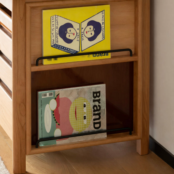 ERNEST Modern Solid Wood Study Table With Cabinet