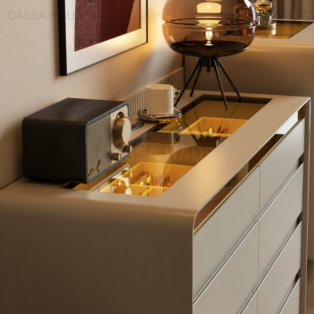 LUIS Modern LED Chest of Drawers - Cassa Haus Singapore