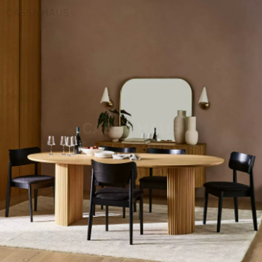 JOLEN Modern Solid Wood Oval Dining Table