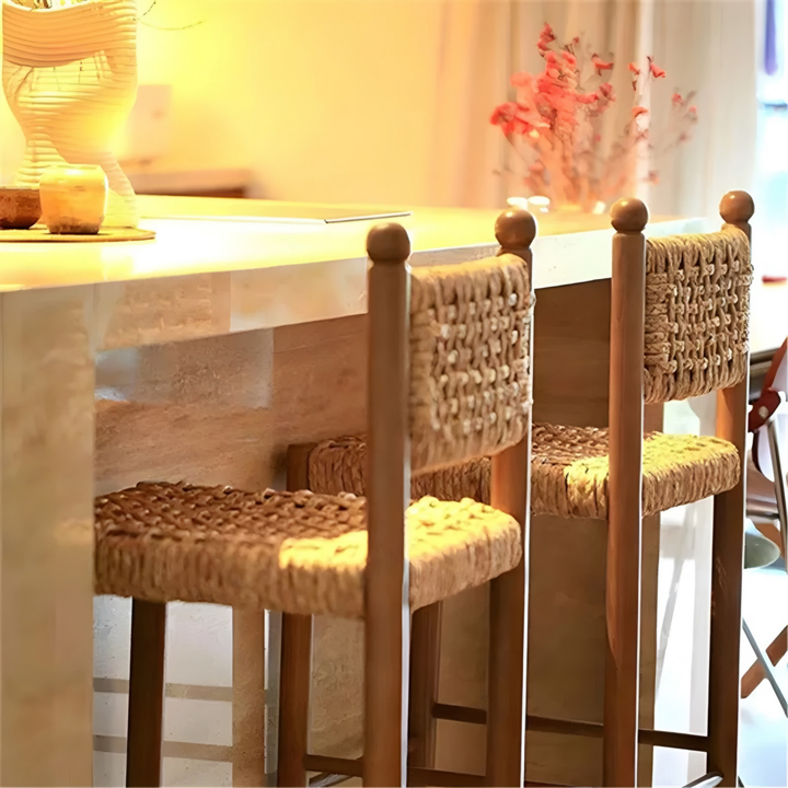 HARBOUR Rustic Rattan Bar Stool - Radical Homes Singapore