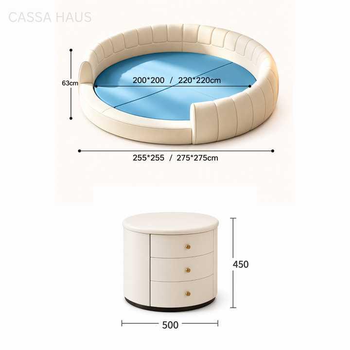 KESSIN Modern Fabric Round Bedframe - Cassa Haus Singapore