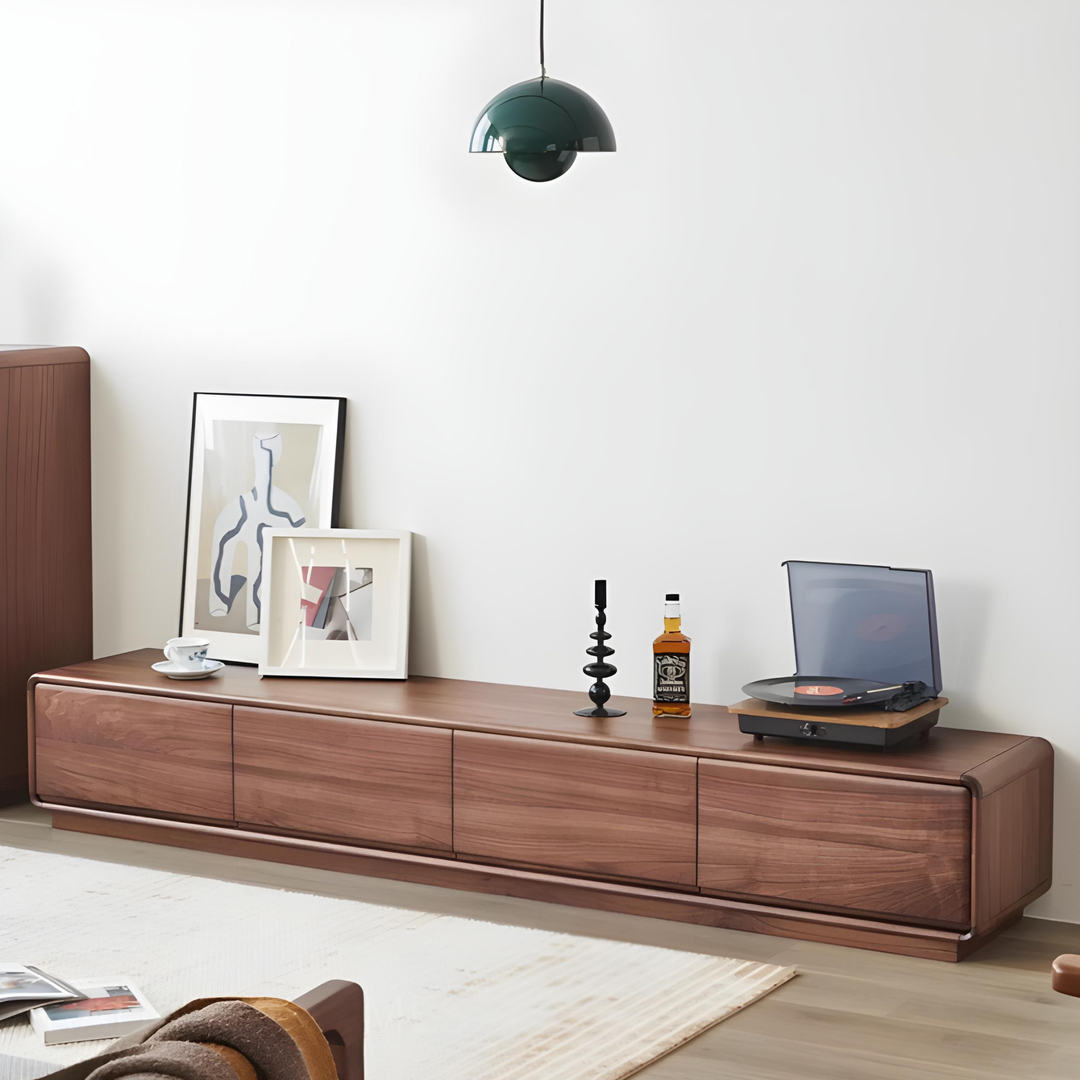NOIRVALE Black Walnut Wood TV Console